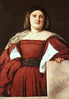 Titian, Detail from Portrait of a Woman Called La Shiavona